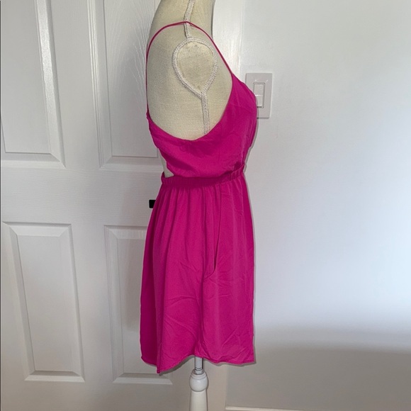 Vibrant Pink Spaghetti Strap Dress - Picture 2 of 4